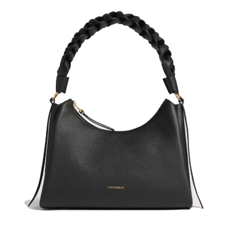 Borsa Donna a Spalla COCCINELLE in Pelle linea Boheme Small colore Noir - Cognac