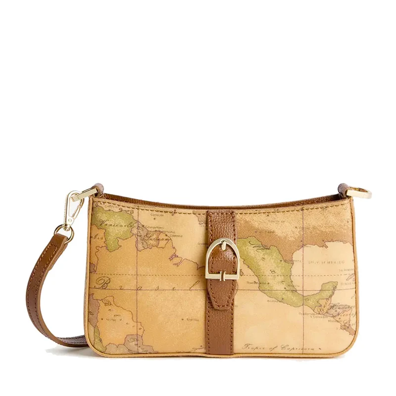 Pochette con Tracolla 1A Classe Alviero Martini linea Valley Geo colore Geo Classic e Castagna PP27