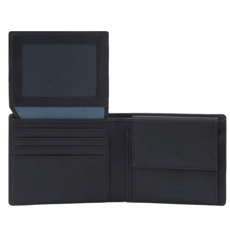 Portafoglio Uomo PIQUADRO in Pelle Nera con Pattina Linea Finn - PU4518S123R