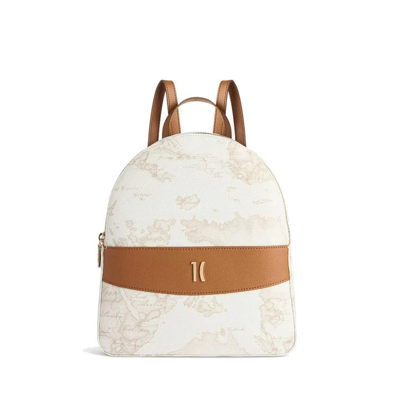 Zaino Donna 1A Classe Alviero Martini linea Heritage Geo colore Geo White e Cuoio LC18