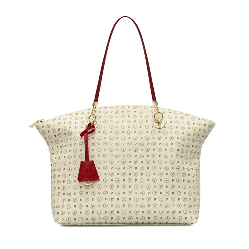 Shopping Bag POLLINI Linea Heritage Logo Classic Avorio e Lacca