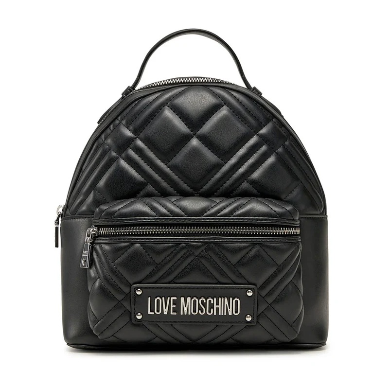 Zaino Donna LOVE MOSCHINO linea Quilted Trapuntato Nero e Nikel