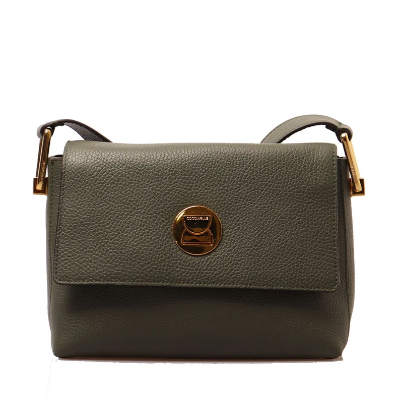 Borsa Donna a Tracolla COCCINELLE in Pelle linea Liya colore Alga - Noir
