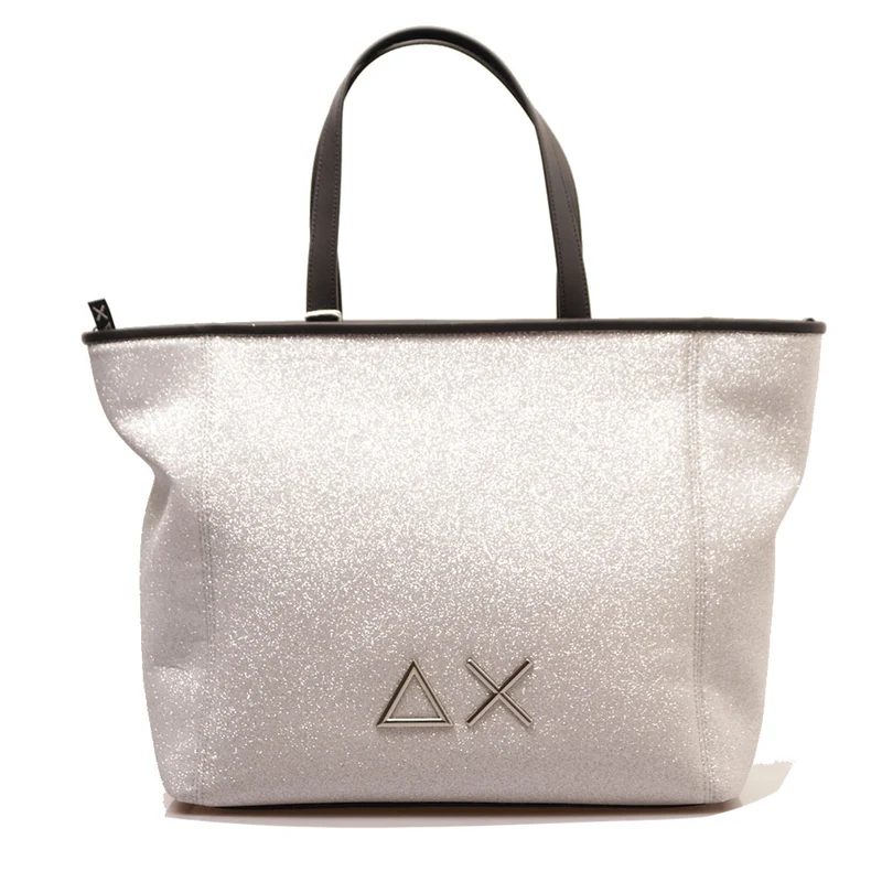 Shopping Bag Media SUN68 linea Jacqueline Glitter colore Argento - Z35267