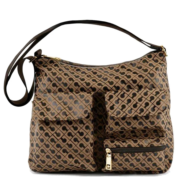 Borsa Donna a Tracolla Multitasche GHERARDINI in Tessuto Softy Colore Toffee