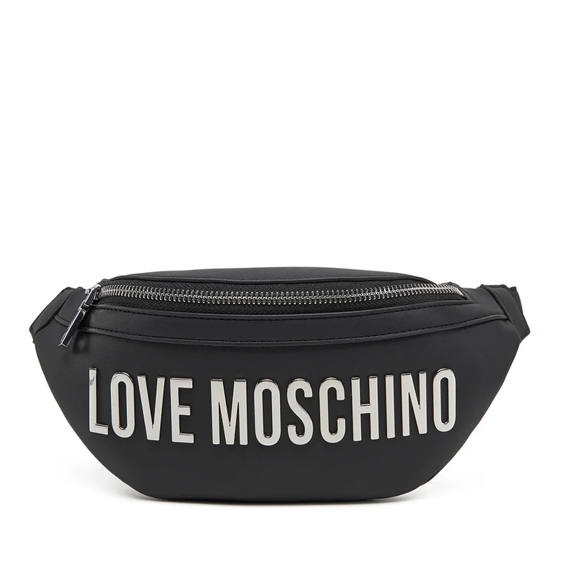 Marsupio Donna LOVE MOSCHINO linea Bold Bag Nero e Nikel