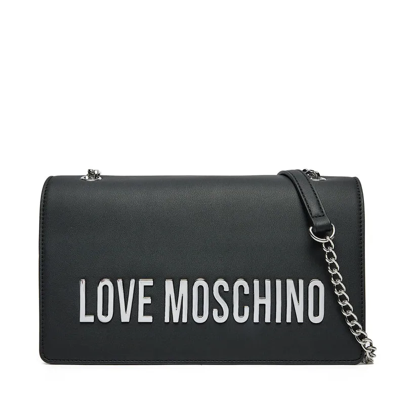 Borsa Donna a Spalla e a Tracolla LOVE MOSCHINO linea Bold Bag colore Nero e Nikel