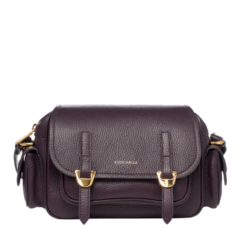 Borsa Donna a Tracolla COCCINELLE in Pelle Colore Prune linea Campus Small