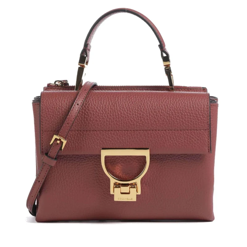 Borsa Donna a Mano con Tracolla COCCINELLE Linea Arlettis in Pelle colore Brandy