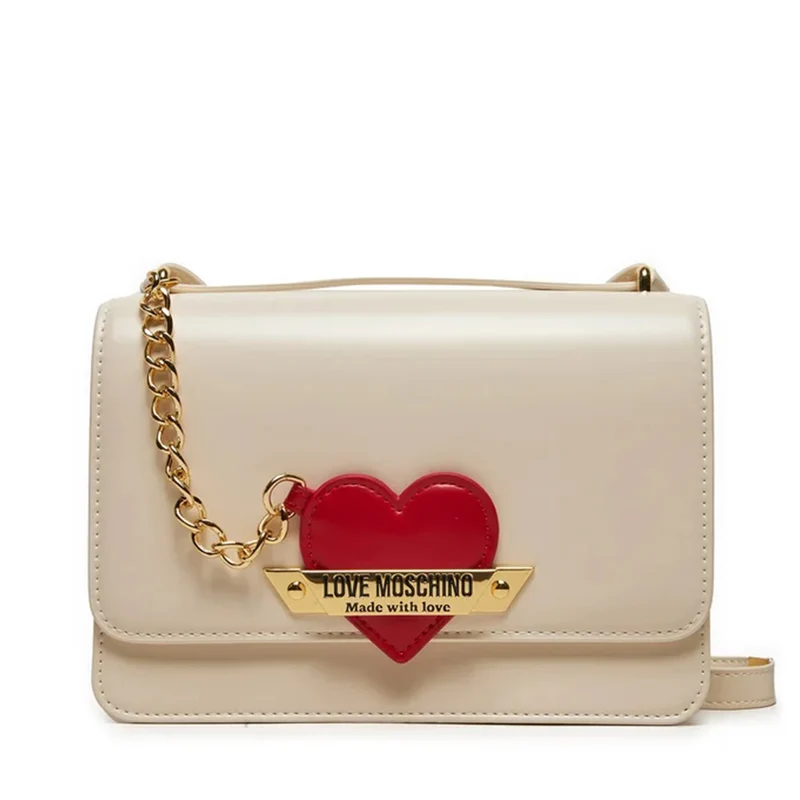 Borsa Donna a Spalla LOVE MOSCHINO linea Made With Love colore Avorio