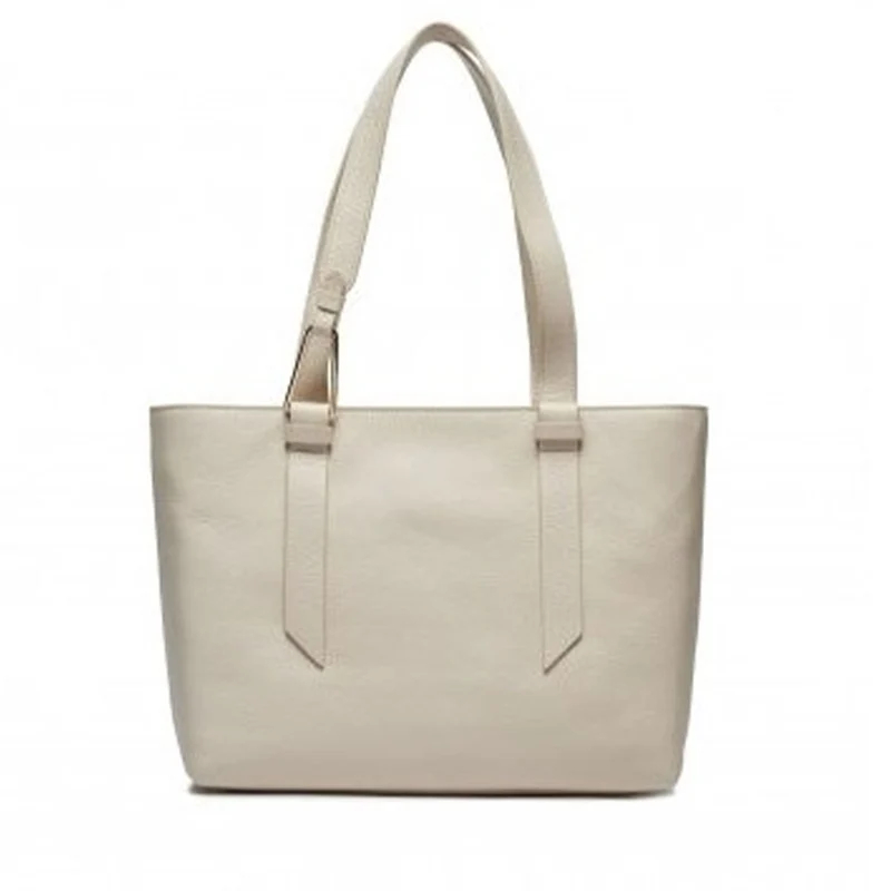 Borsa Shopping COCCINELLE in Pelle Linea Malory colore Lambskin White Misura Media