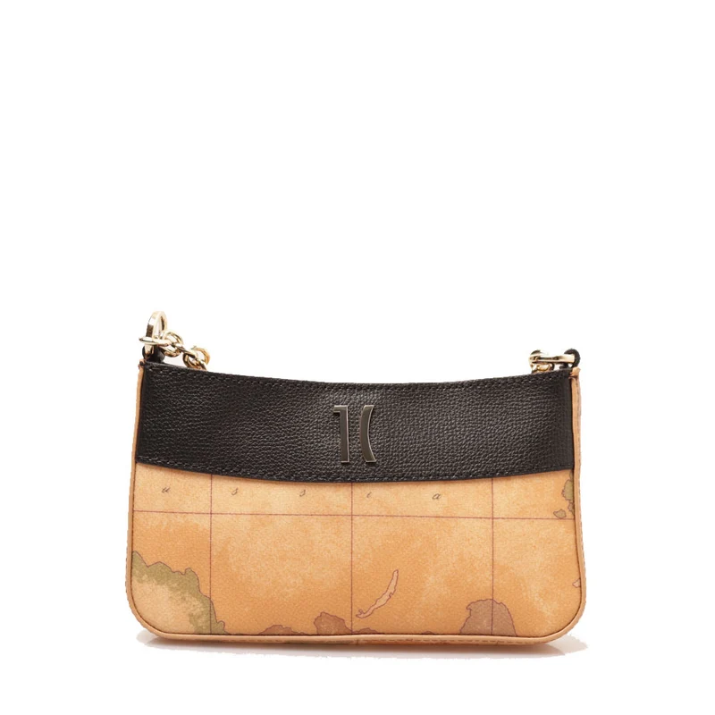 Pochette con Catena 1A Classe Alviero Martini linea Heritage Geo colore Geo Classic e Nero PO42