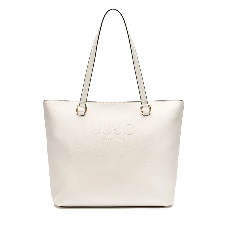 Shopping Bag Donna LIU JO con Logo in Rilievo Off White