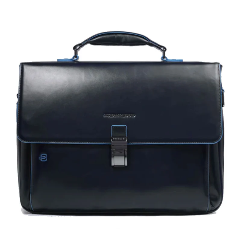Cartella PIQUADRO Porta Pc 15,6" in Pelle Blu Linea Blue Square- CA3111B2