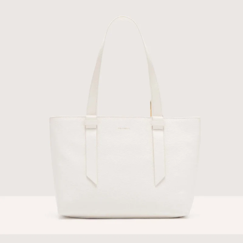 Borsa Shopping COCCINELLE in Pelle Linea Malory colore Blanco Misura Medium