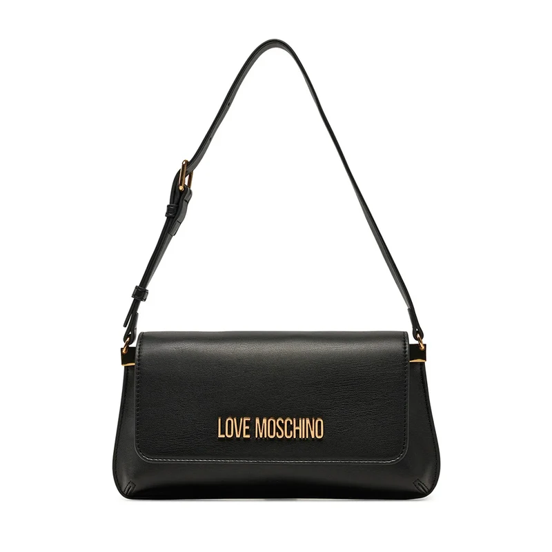 Borsa Piatta a Spalla LOVE MOSCHINO linea Lettering Logo Nero