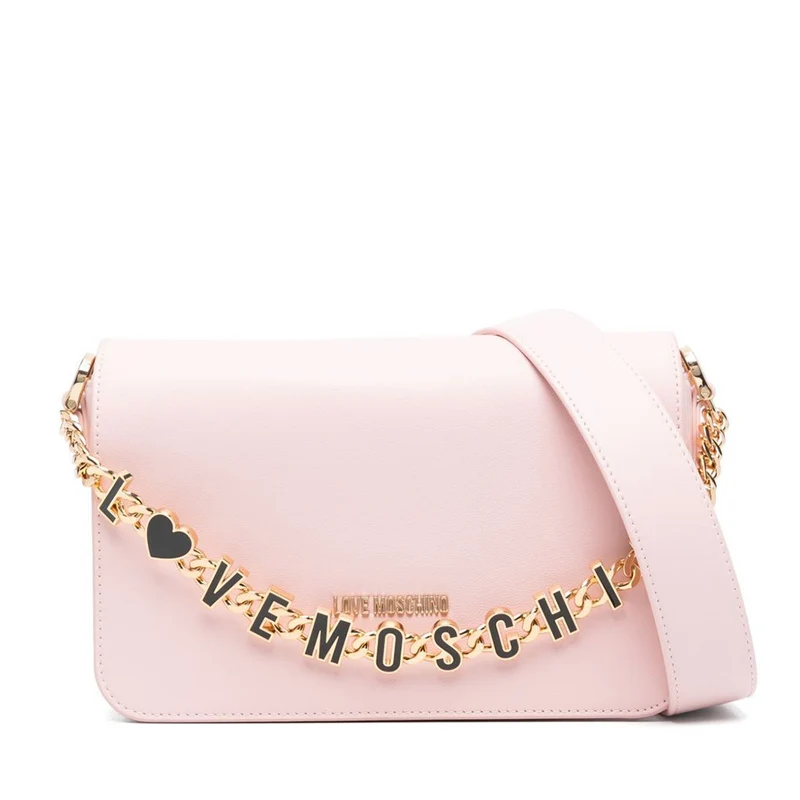 Borsa a Tracolla LOVE MOSCHINO linea Dangling in Pelle Rosa Cipria