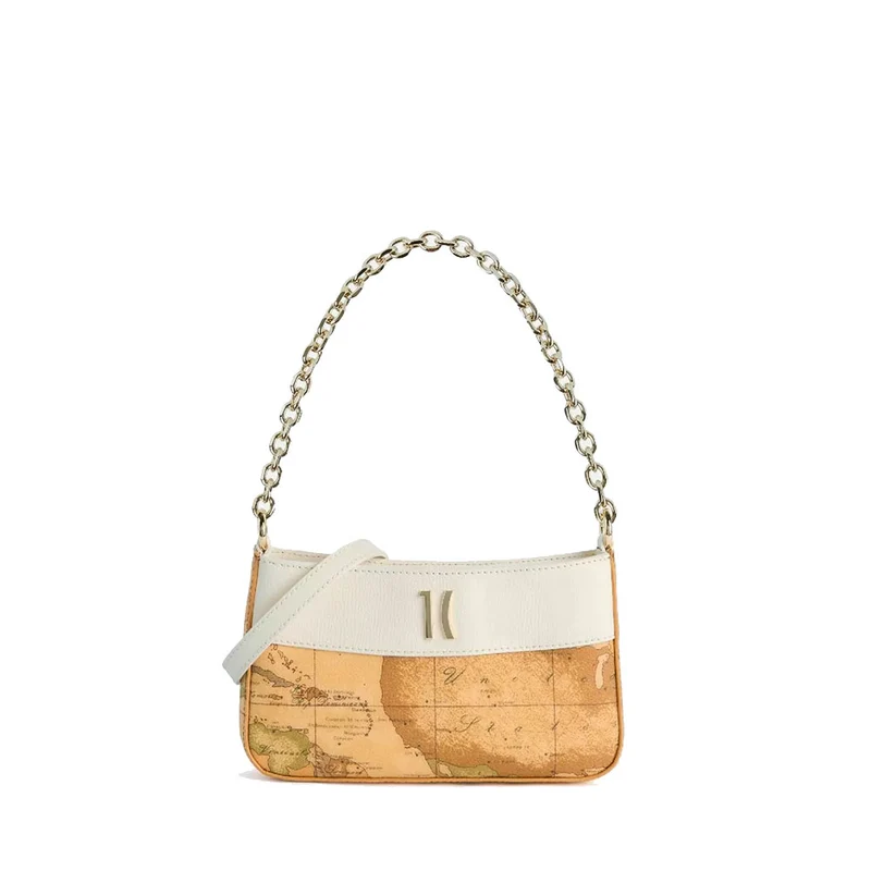 Pochette con Catena 1A Classe Alviero Martini linea Heritage Geo colore Geo Classic e Avorio PO42