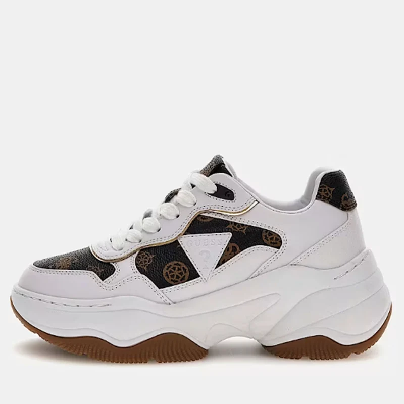 Sneakers Donna GUESS Colore White - Brown Linea Hapyy