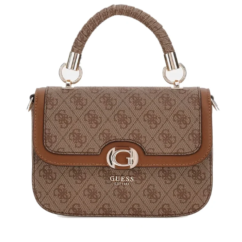 Borsa Donna a Mano GUESS Linea Orlina colore Latte Logo - Brown Misura Piccola