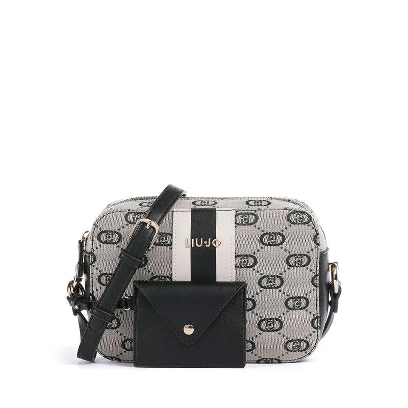 Borsa Donna a Tracolla LIU JO in Tessuto Jacquard Nero