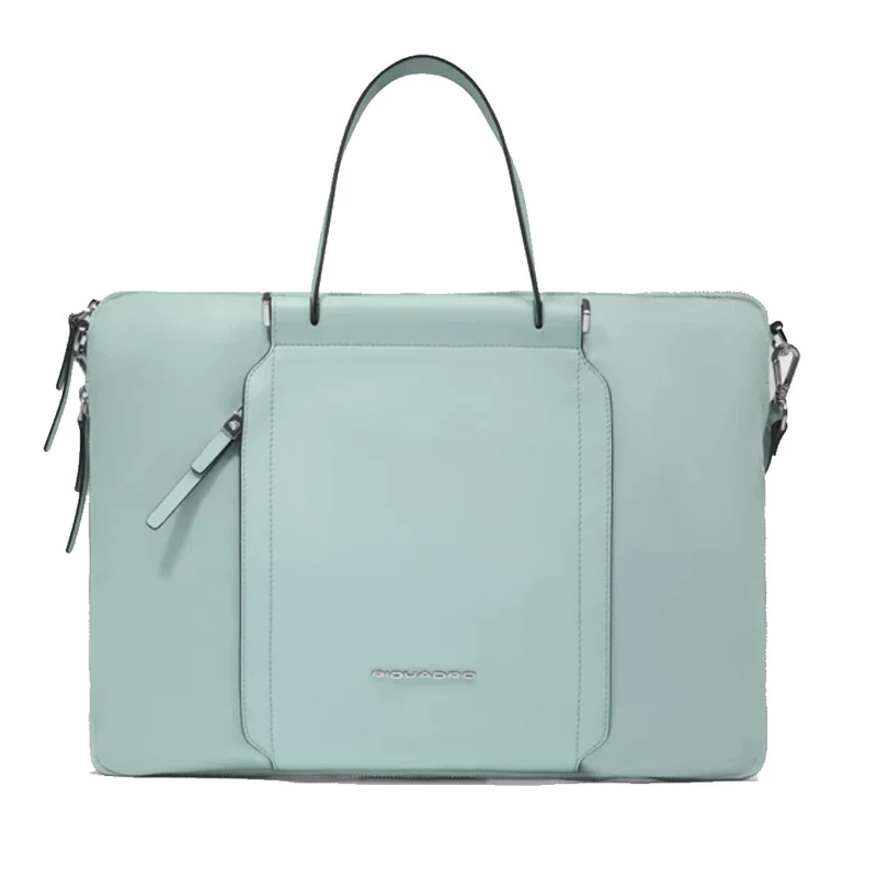 Borsa Donna da Lavoro PIQUADRO linea Circle in Pelle e Tessuto Verde - CA4021W92T