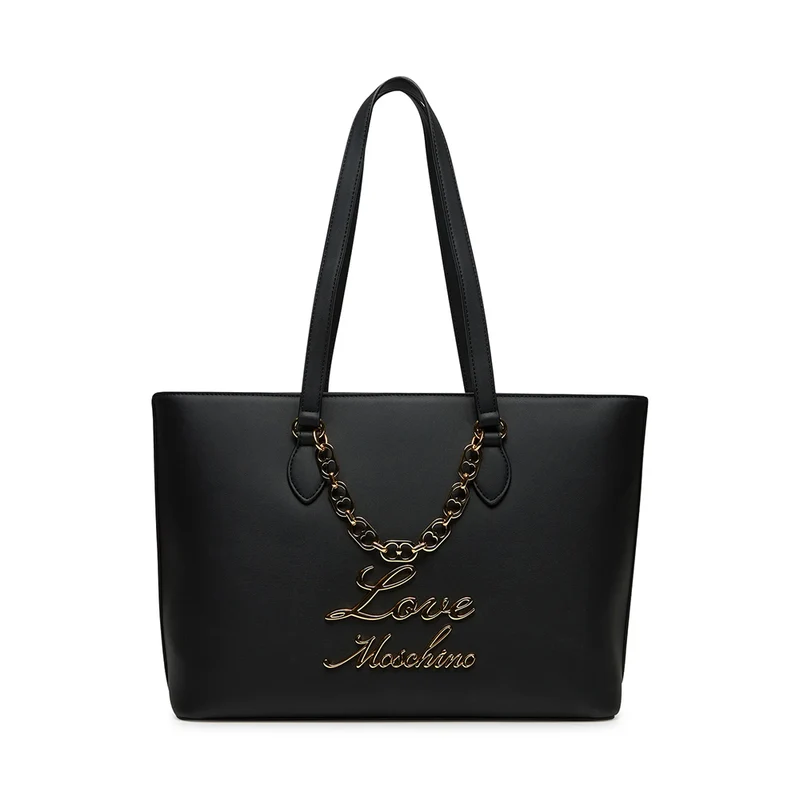 Shopping Bag LOVE MOSCHINO linea Lovely Chain colore Nero