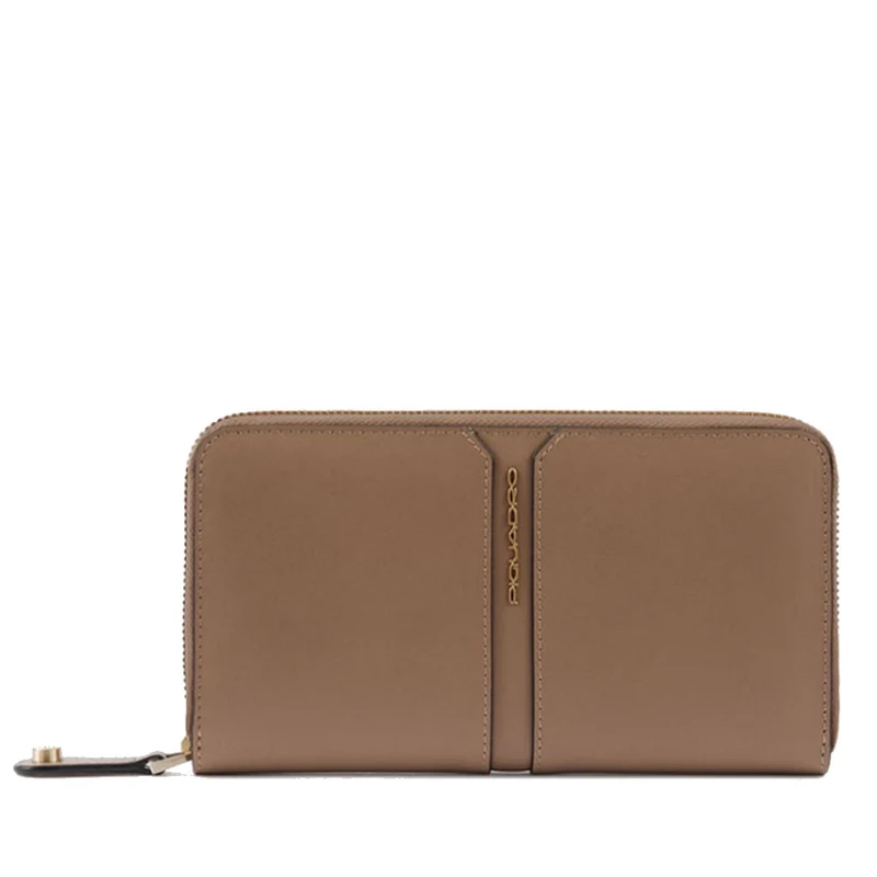 Portafoglio Donna Zip Around PIQUADRO In Pelle Beige Linea Ray - PD1515S126R