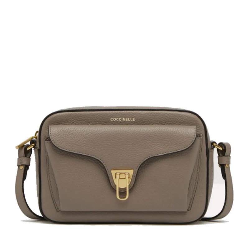 Borsa Donna a Tracolla COCCINELLE in Pelle Warm Taupe linea Beat Soft Misura Small