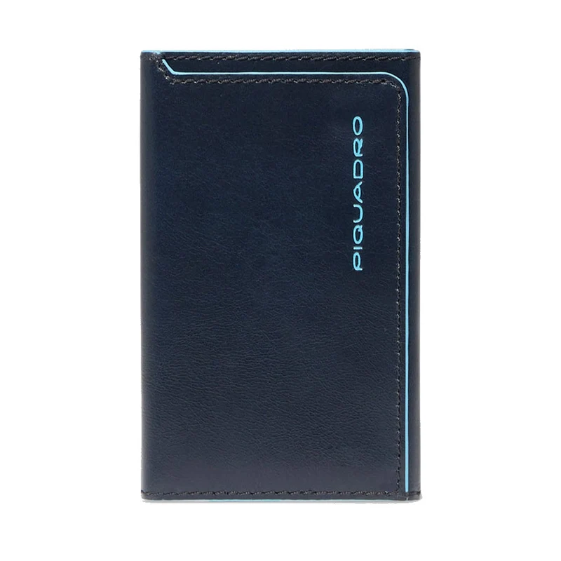 Porta carte di credito in Metallo e Pelle PIQUADRO Blue Square in Colore Blu - PP6513B2BLR