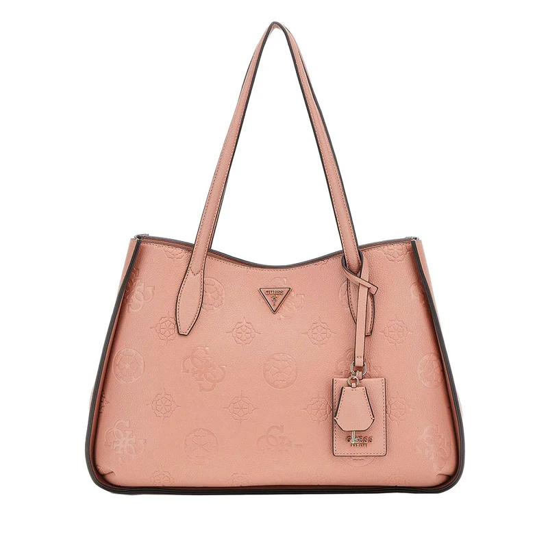 Borsa Donna Shopper a Spalla GUESS Linea Keandra Colore Rosewood Logo