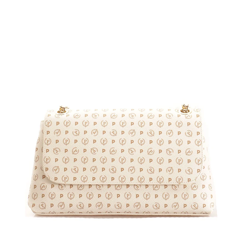 Borsa Donna a Spalla POLLINI Linea Heritage Logo Classic Avorio e Lacca