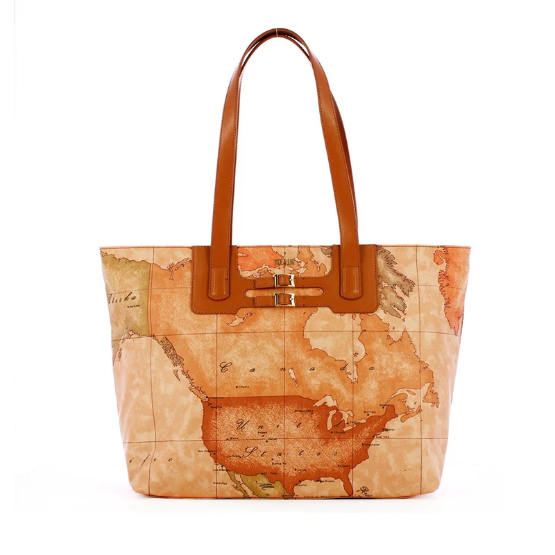 Shopping Bag 1A Classe Alviero Martini linea Soft Atlantic Geo Classic e Tabacco GZ72