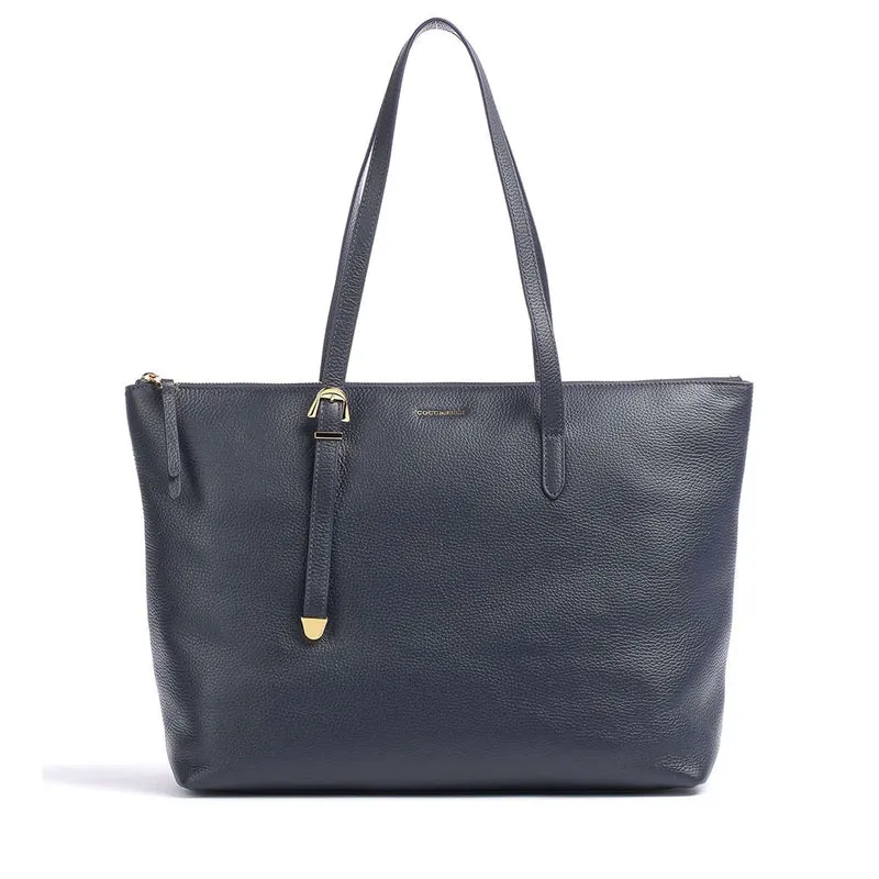 Borsa Shopping COCCINELLE in Pelle Linea Gleen Medium colore Midnight Blue