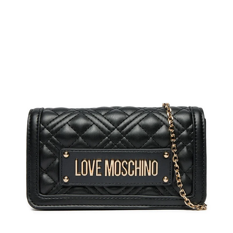 Mini Clutch con Tracolla LOVE MOSCHINO linea Shiny Quilted Nero