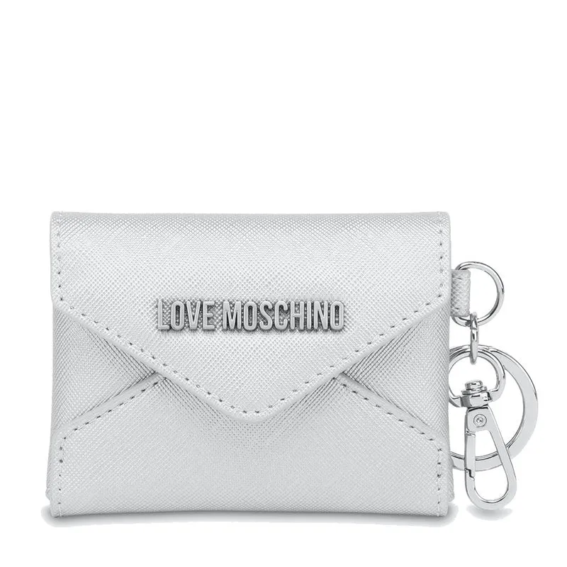 Portachiavi a Forma di Busta da Lettere LOVE MOSCHINO linea Gift Capsule Argento