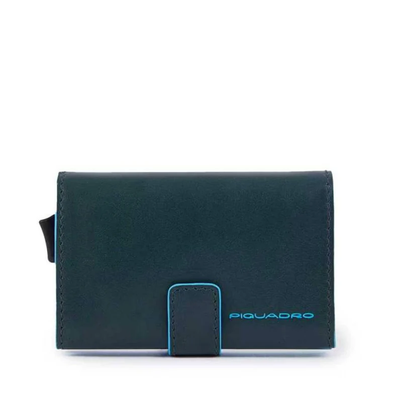 Portacarte PIQUADRO in Pelle e Alluminio con RFID in Pelle Verde - PP5649B2RBLR