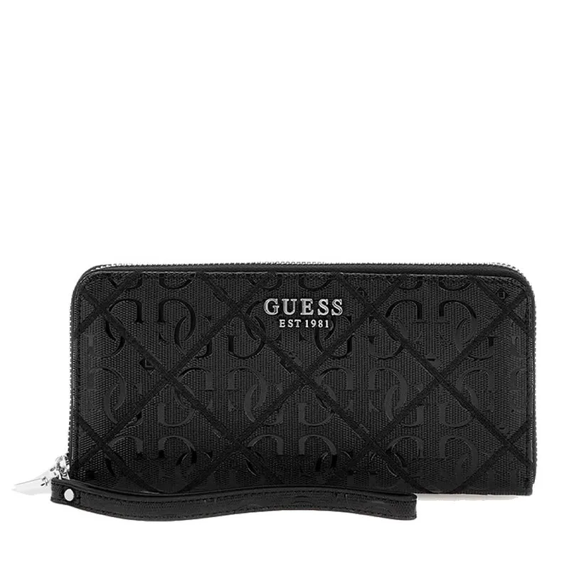 Portafoglio Donna GUESS Chiuso con Zip Linea Caddie colore Nero