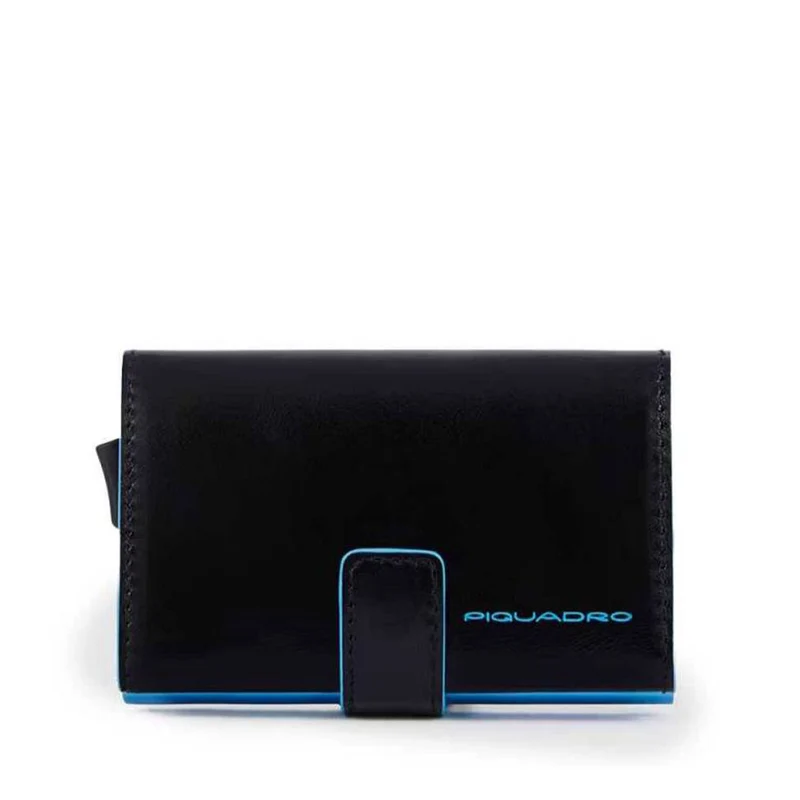 Portacarte PIQUADRO in Pelle e Alluminio con RFID in Pelle Colore Nero - PP5649B2RBLR