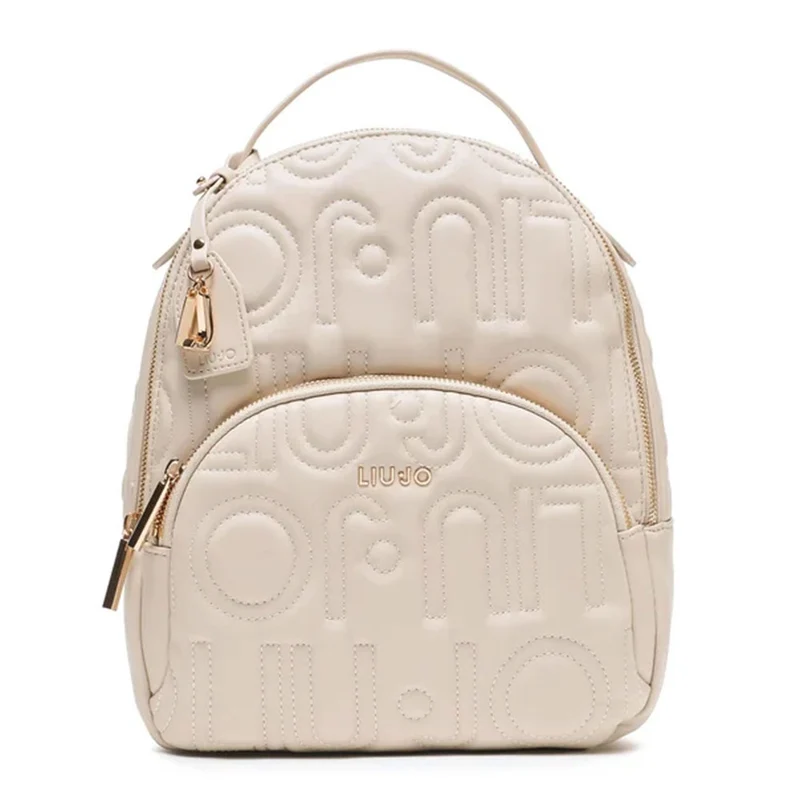 Zaino Donna LIU JO con Logo Trapuntato All Over colore Coffee Milk