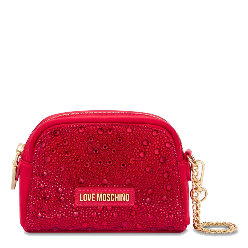 Beauty Case con Strass LOVE MOSCHINO linea Gift Capsule colore Rosso