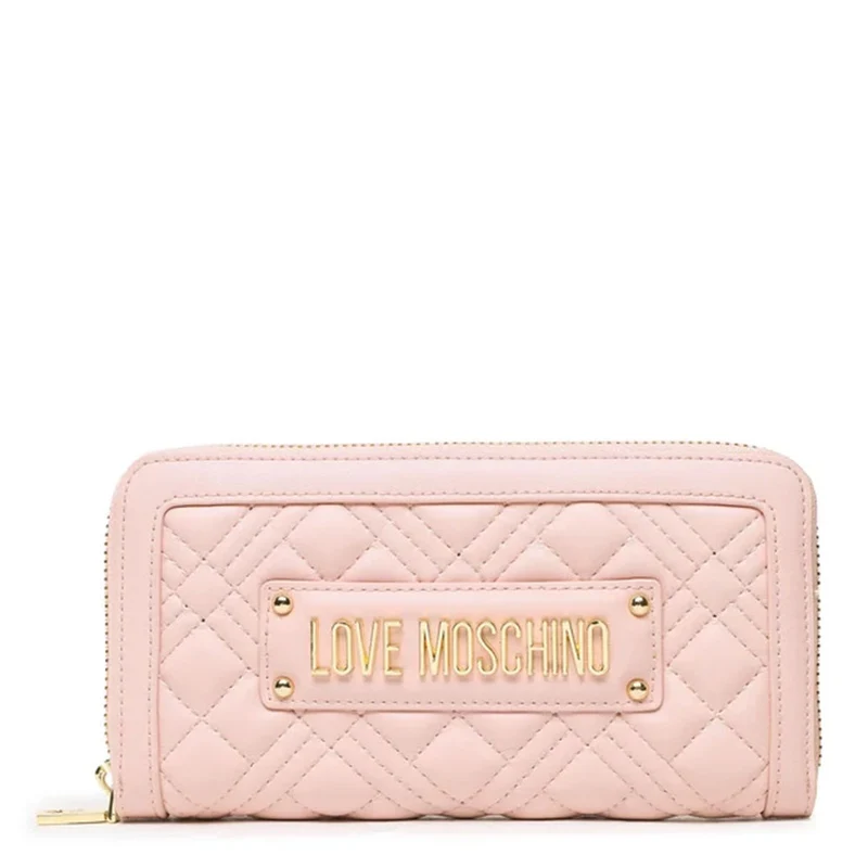 Portafoglio Donna Zip Around LOVE MOSCHINO linea Shiny Quilted Rosa Nude