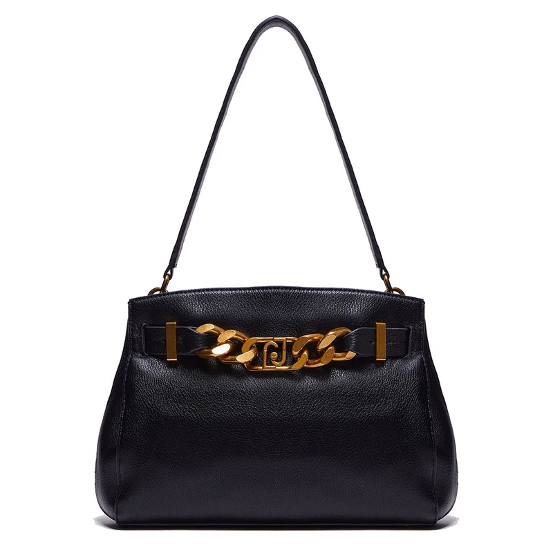 Borsa Donna a Spalla LIU JO Ecosostenibile con Catena Gioiello Nera AF3147
