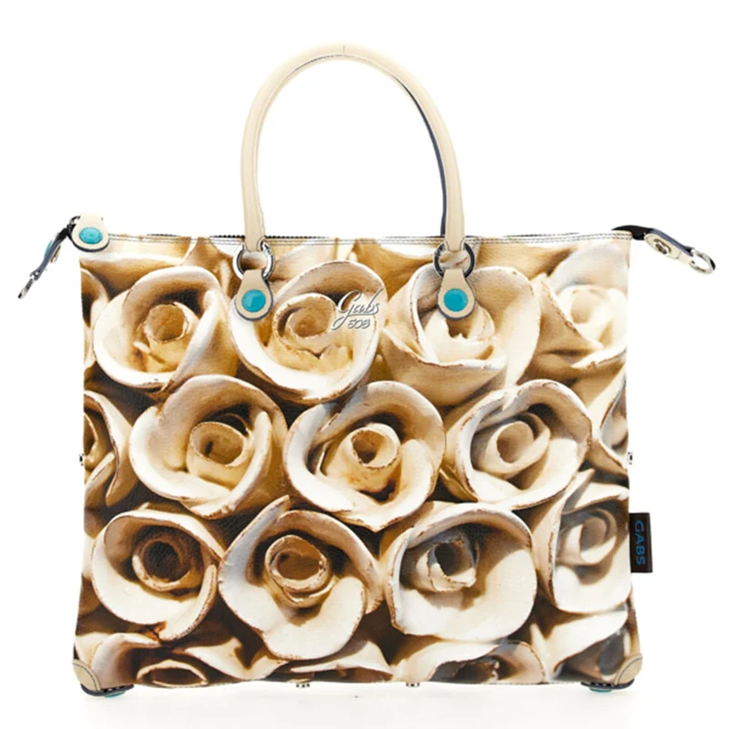 Borsa Donna a Mano con Tracolla GABS G3 PLUS Trasformabile in Pelle stampa Rose Large
