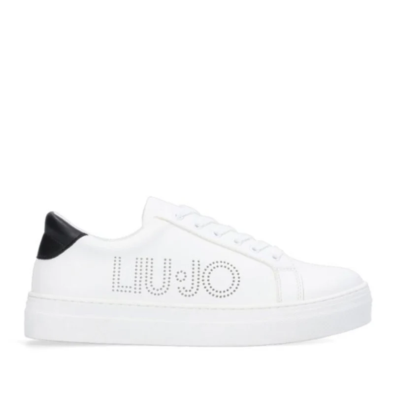Scarpe Donna LIU JO Sneakers Alicia 508 con Maxi Logo colore Bianco e Nero