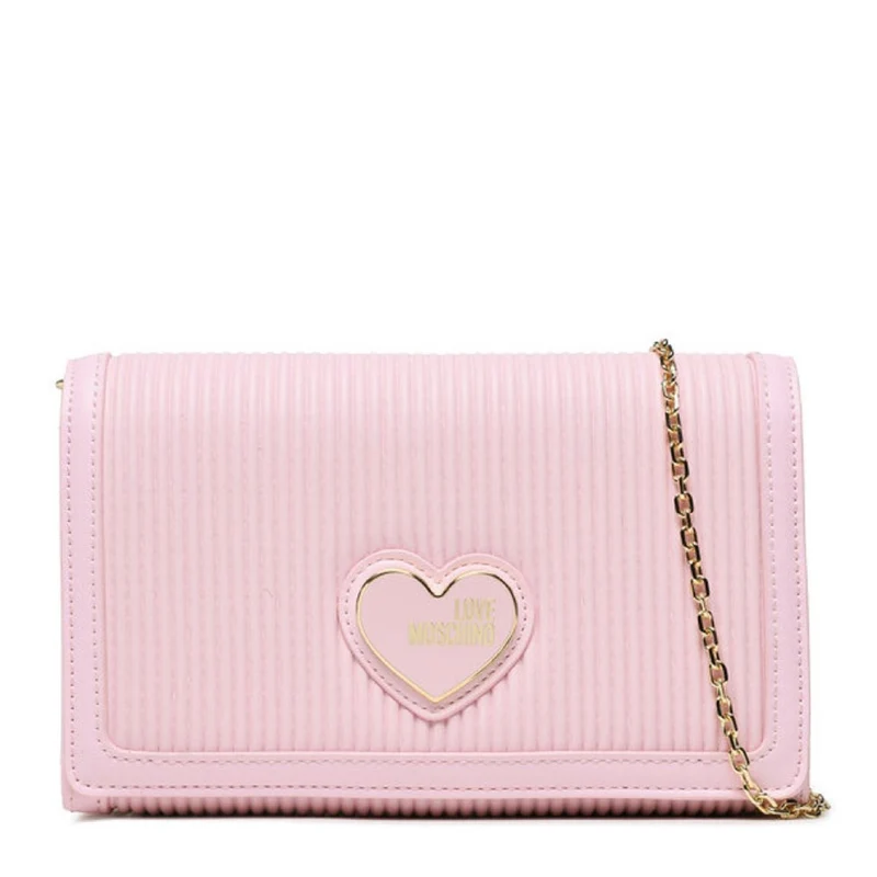 Clutch Donna con Tracolla LOVE MOSCHINO linea Pleated colore Rosa Cipria