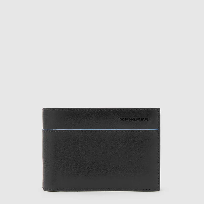 Portafoglio Uomo con Pattina e Portamonete PIQUADRO in Pelle Nera Linea B2 Revamp - PU1392B2VR