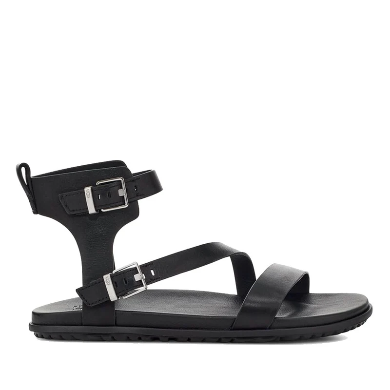 Scarpe Donna UGG Sandali linea Solivan Strap in Pelle Nera