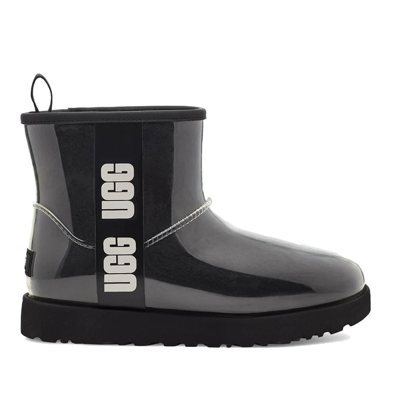 Stivaletti Donna UGG Classic Clear Mini in Lana e Materiale Impermeabile colore Black