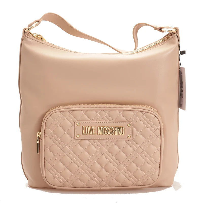 Borsa Donna Hobo LOVE MOSCHINO linea Lettering Logo color Nude
